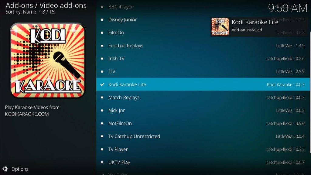Install Kodi Karaoke Lite 23