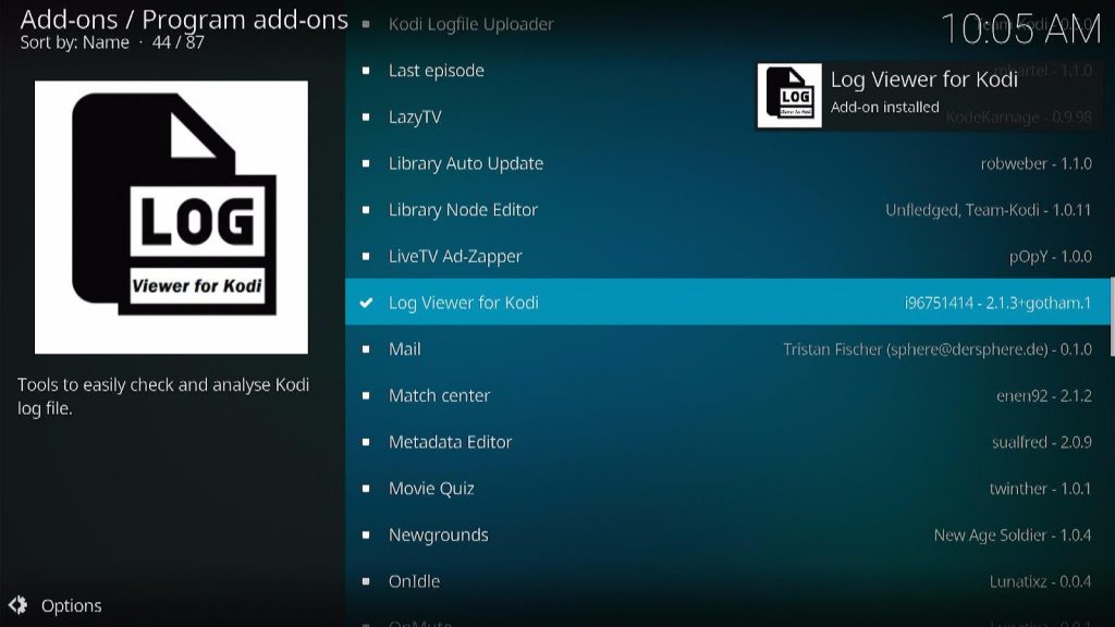 Install Log Viewer Kodi Addon 7