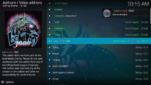 Install LooNatics 3000 Kodi Addon 21