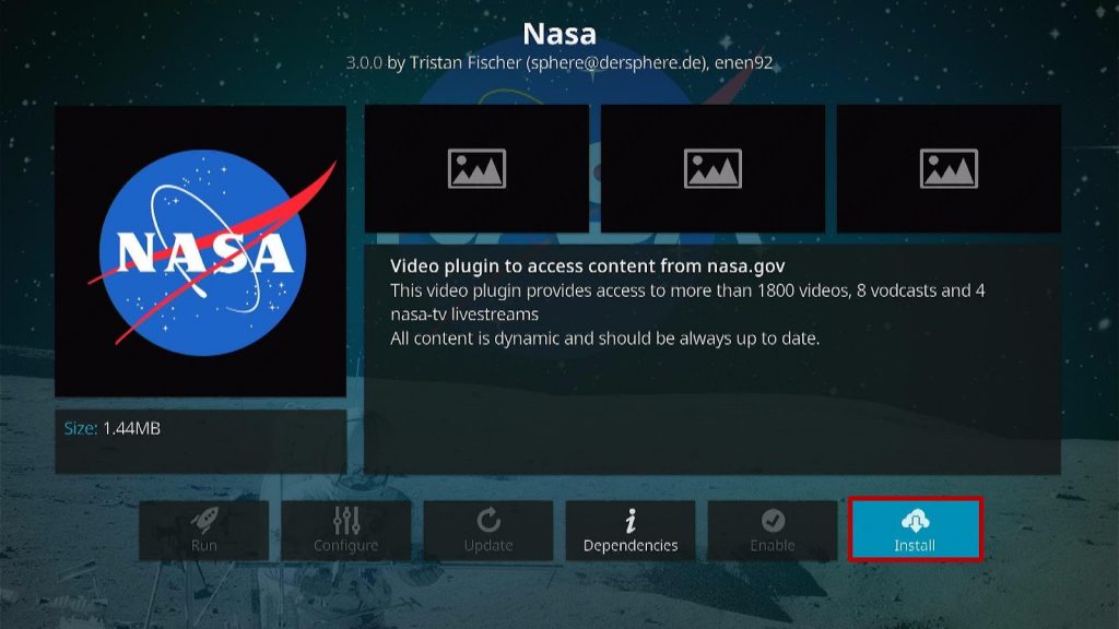 Install NASA Kodi Addon 6