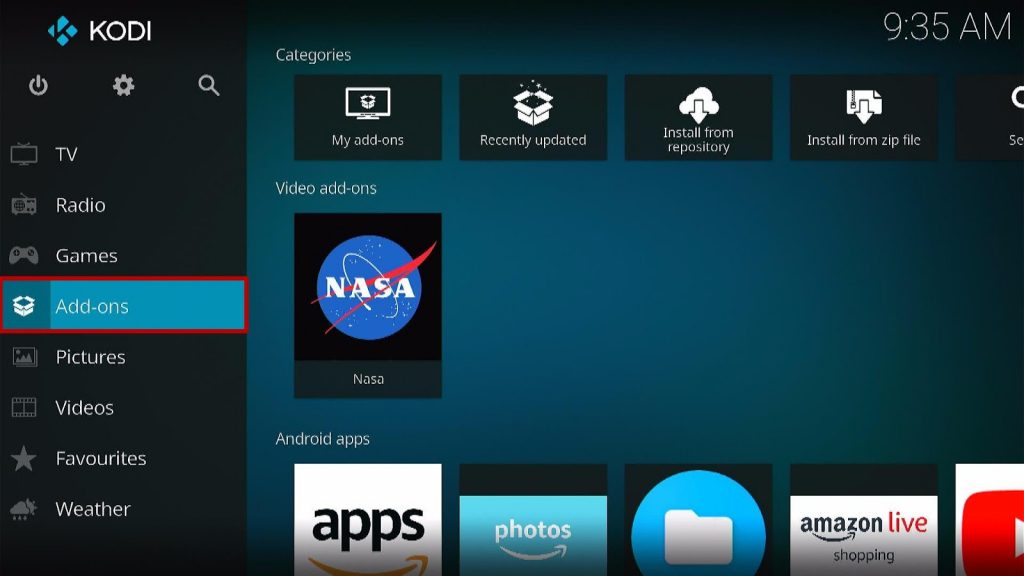 Install NASA Kodi Addon 9