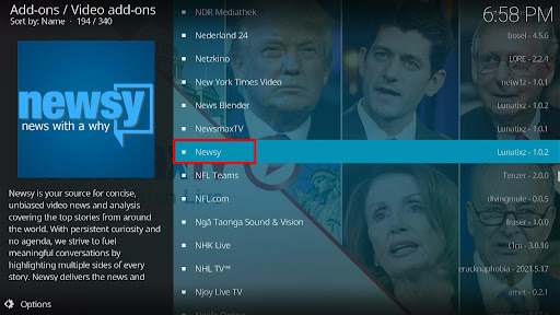 Install Newsy Kodi Addon 5