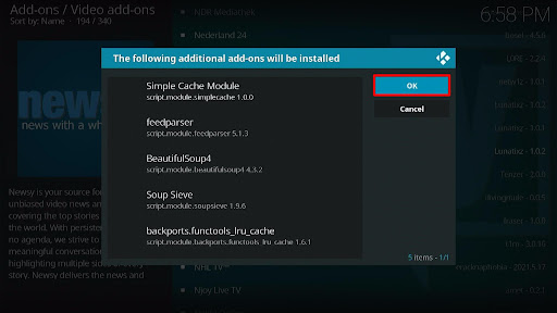 Install Newsy Kodi Addon 7