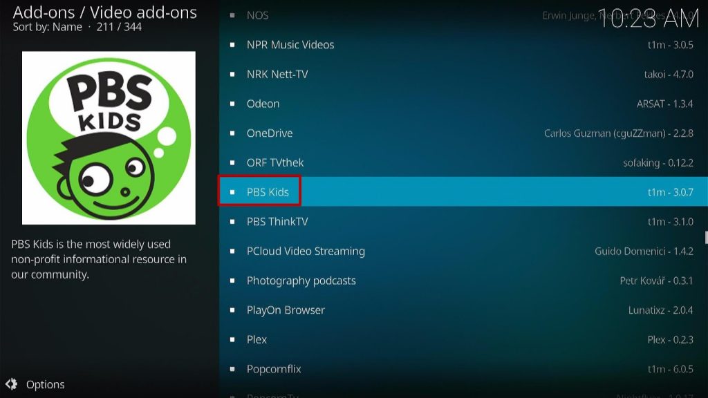 Install PBS Kids Kodi Addon 5