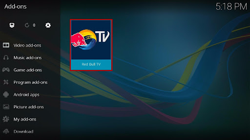 Install Red Bull TV Kodi Addon 10