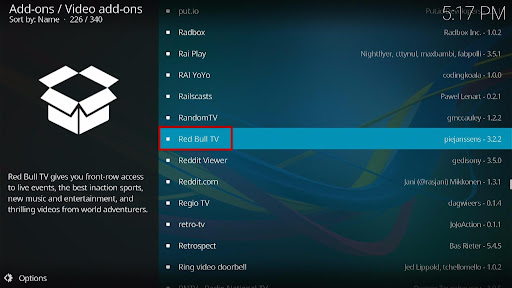 Install Red Bull TV Kodi Addon 5