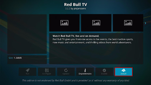 Install Red Bull TV Kodi Addon 6