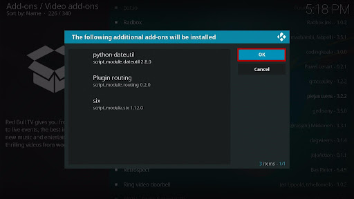 Install Red Bull TV Kodi Addon 7