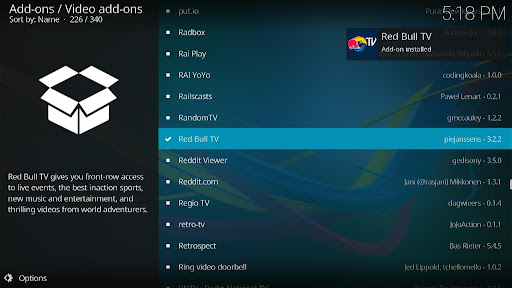 Install Red Bull TV Kodi Addon 8