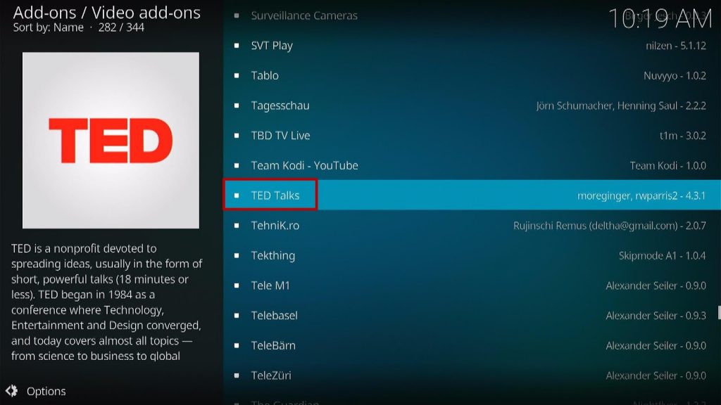 Install TED Talk Kodi Addon 5