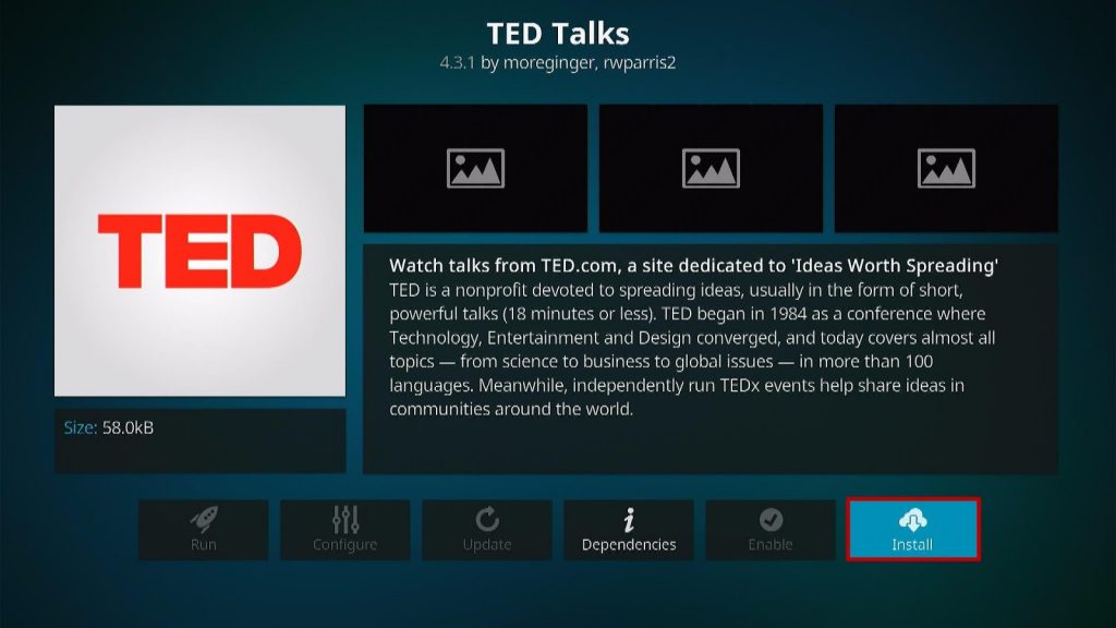 Install TED Talk Kodi Addon 6
