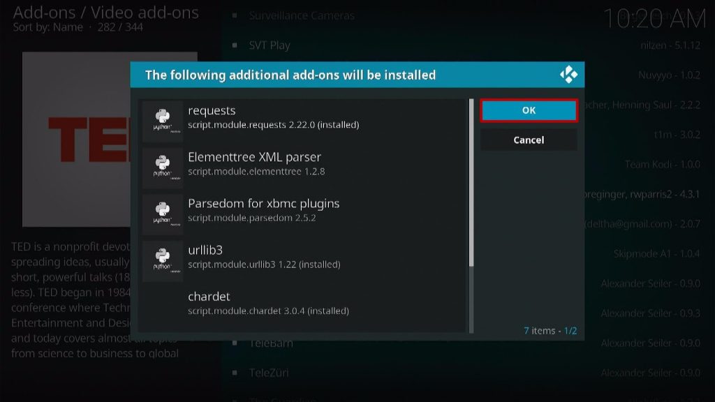 Install TED Talk Kodi Addon 7
