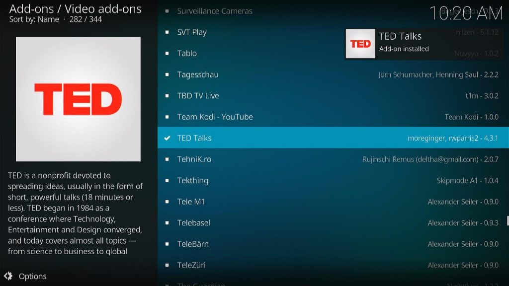 Install TED Talk Kodi Addon 8