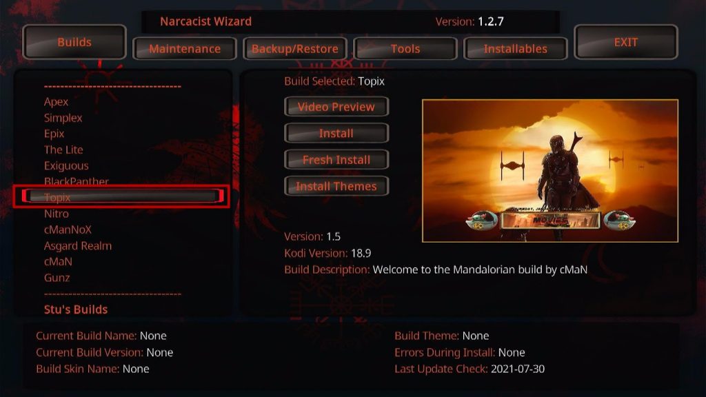 Install Topix Kodi Build 26
