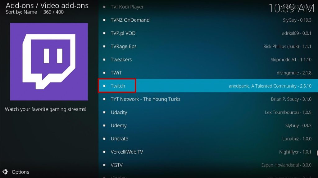 Install Twitch Kodi Addon 5