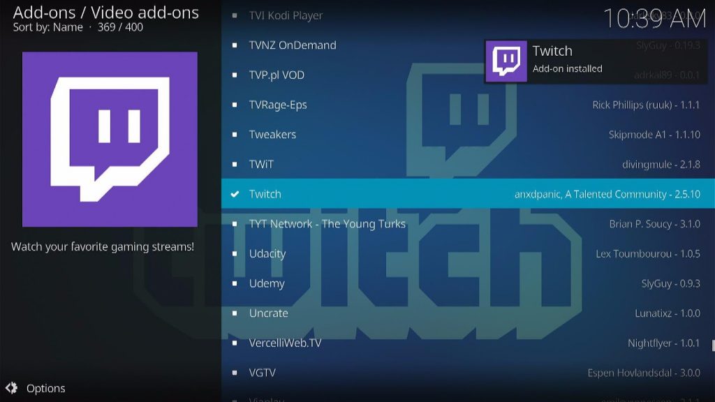 Install Twitch Kodi Addon 8