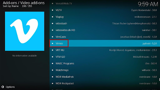 Install Vimeo Kodi Addon 5