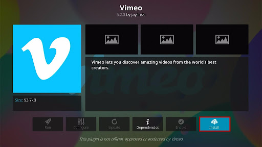 Install Vimeo Kodi Addon 6