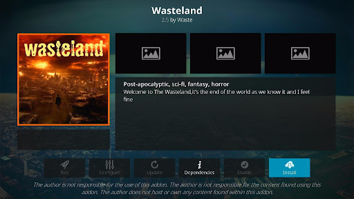 Install Wasteland Kodi Addon 19