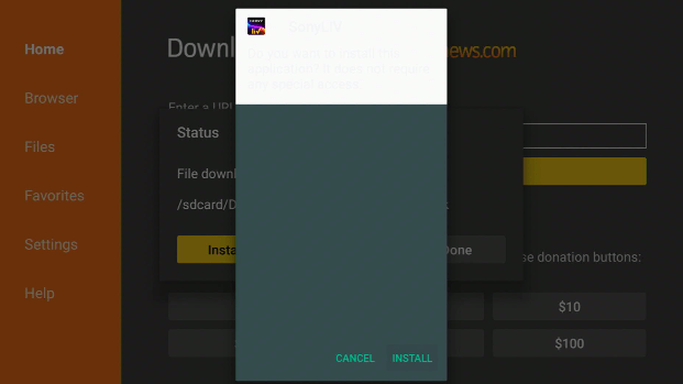 SonyLiv TV Install