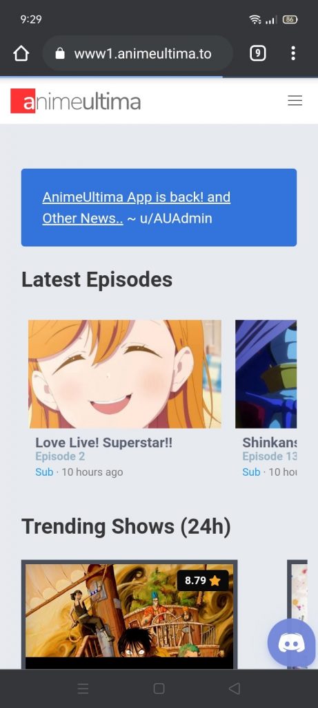 Stream the AnimeUltima Website on your Android Device 3