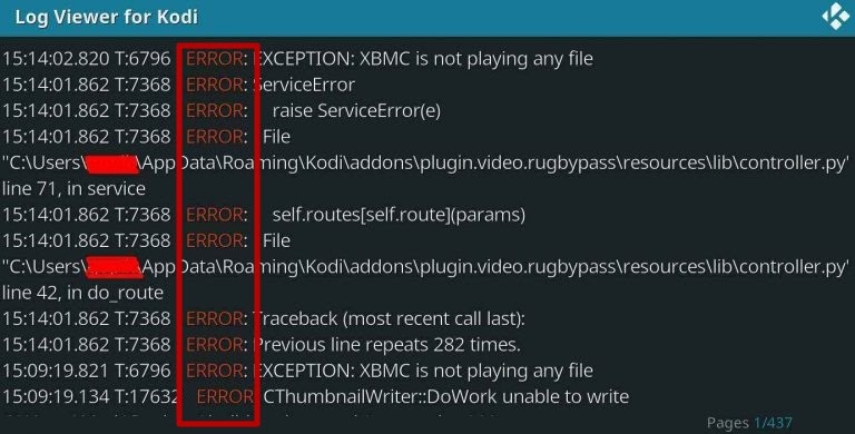 Use the Log Viewer Kodi Addon 3