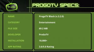 ProgoTV Specs 1