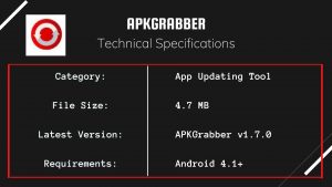 APKGrabber Specs 1
