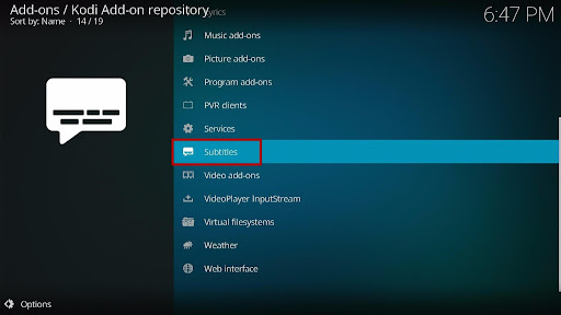 Best Subtitle Service on Kodi Step 2. 4