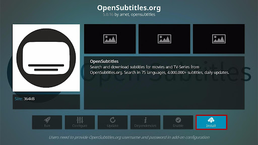 Best Subtitle Service on Kodi Step 2. 7