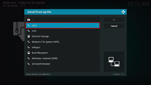 Install ApeX Sports Kodi Addon 12