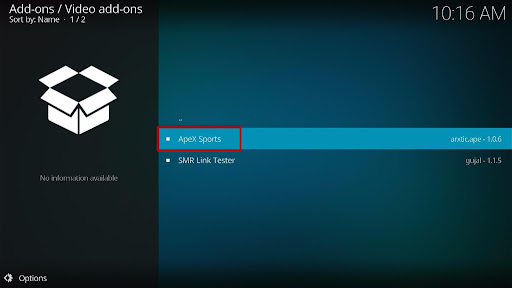 Install ApeX Sports Kodi Addon 18