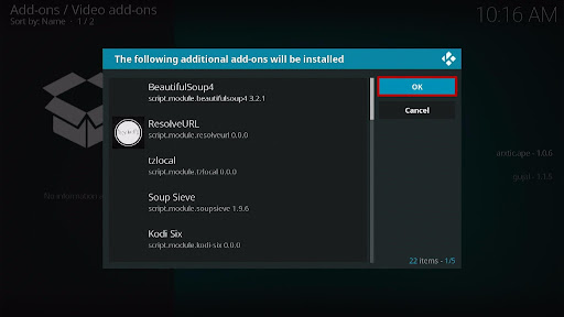 Install ApeX Sports Kodi Addon 20