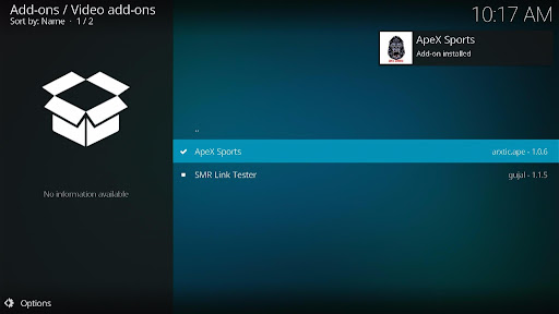 Install ApeX Sports Kodi Addon 21