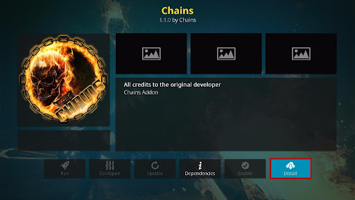 Install Chains Kodi Addon 19