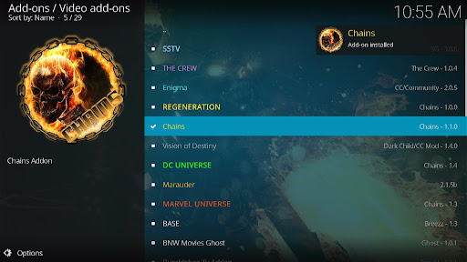 Install Chains Kodi Addon 21