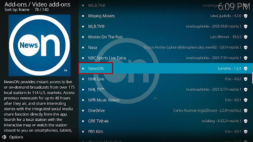Install NewsOn Kodi Addon 5