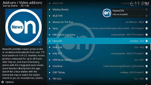 Install NewsOn Kodi Addon 7