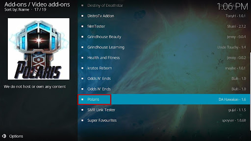 Install Polaris Kodi Addon 19