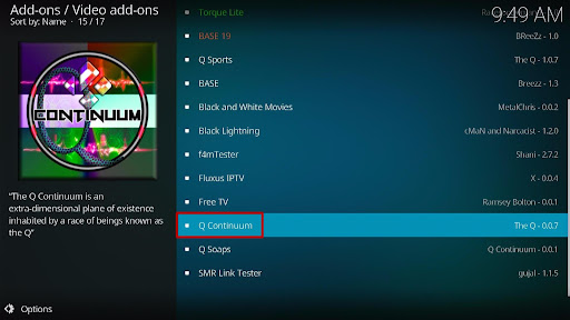Install Q-Continuum Kodi Addon 18