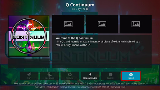 Install Q-Continuum Kodi Addon 19