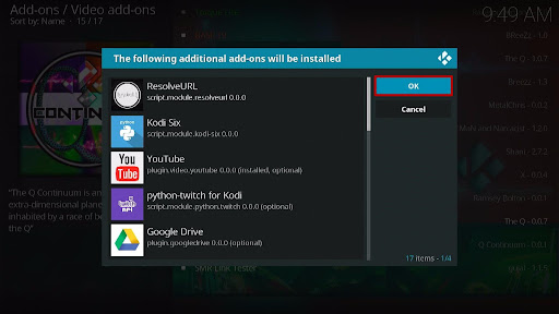 Install Q-Continuum Kodi Addon 20