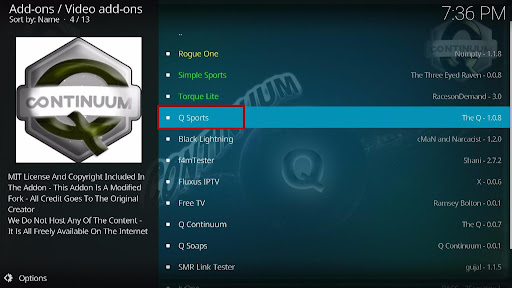 Install Q-Sports Kodi Addon 18