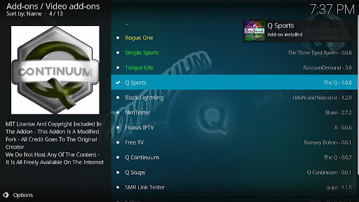 Install Q-Sports Kodi Addon 21