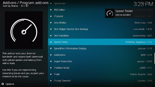 Install Speed Tester Kodi Addon 7