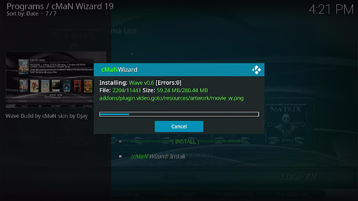 Install Wave Kodi Build 32