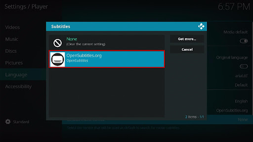 Install the Opensubtitles on your Kodi 17