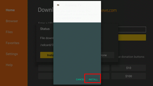 Install Kapang TV App on Firestick Step 15