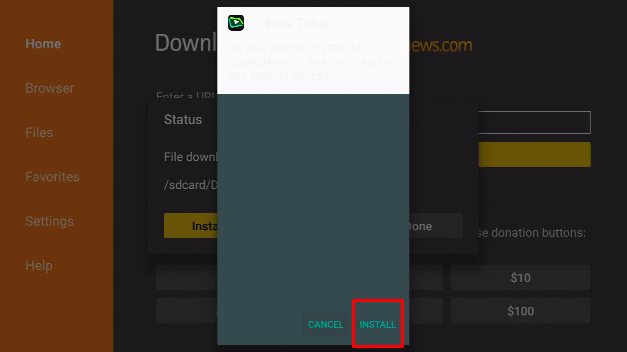 Install PureTuber APK on Firestick Step 15