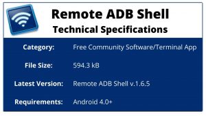 Remote ADB Shell Technical Specifications